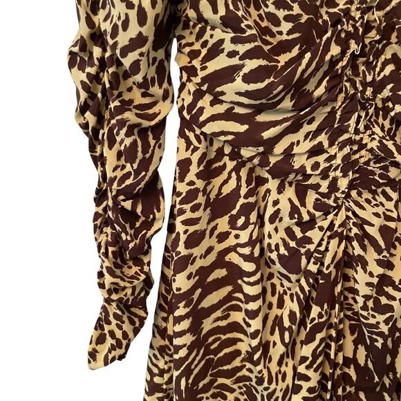 A.L.C. Marcie Silk Ruched Long Sleeve Mini Dress Size 6 752J - Picture 4 of 15